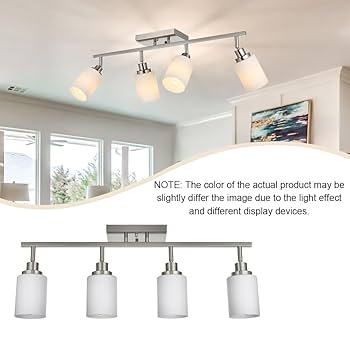 TODOLUZ 4-Light Track Lighting, Brushed Nickel Ceiling Spot